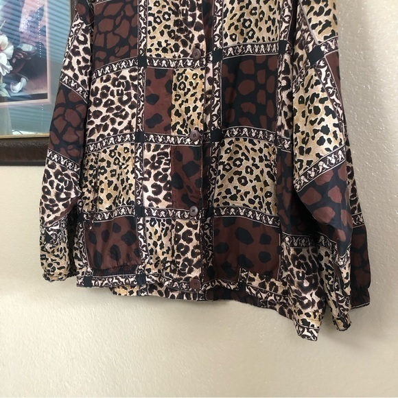 Vintage Carolina Bay Leopard Print Button Full Zip Jacket Size 18W - Picture 4 of 8
